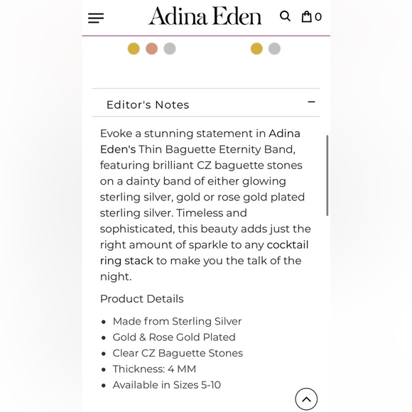 Sterling Silver Thin Baguette Eternity Band - Picture 4 of 4